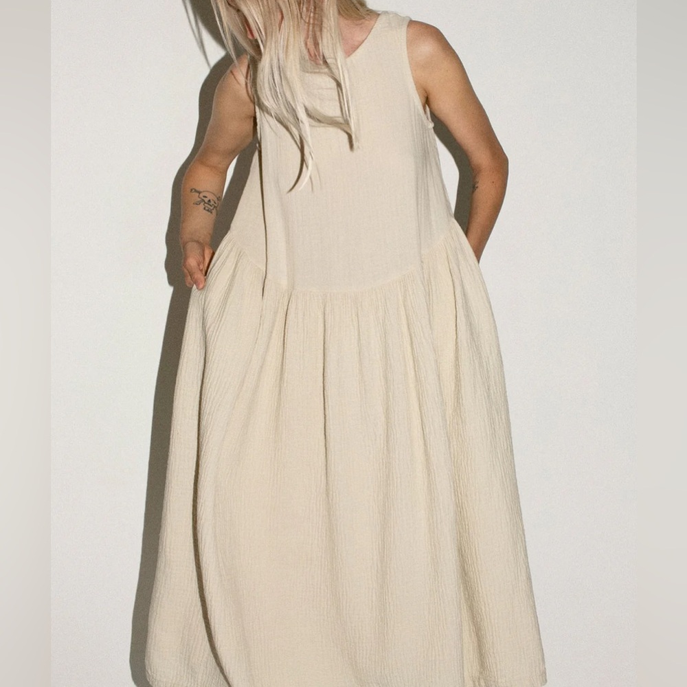 Black Crane Cloud Tank Dress